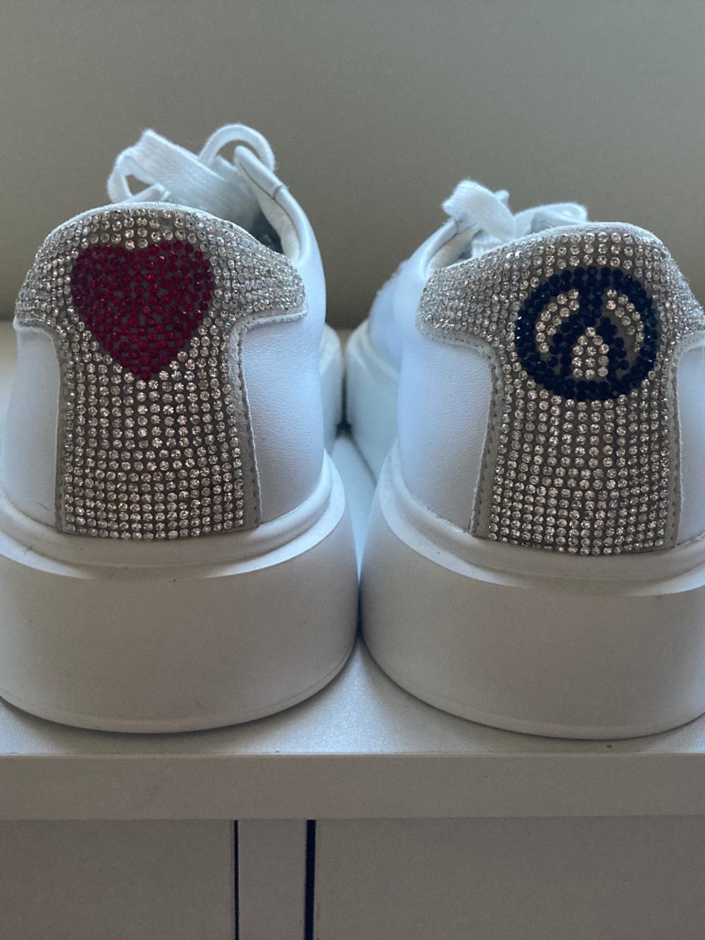 Wishbone Collection Sparkle Heart & Peace Platform Sneakers